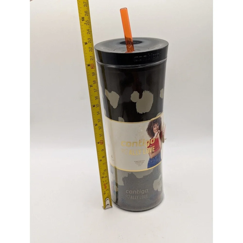 Contigo Ally Love Streeterville Shake & Go Tumbler 20oz Animal‎ Print Black Grey